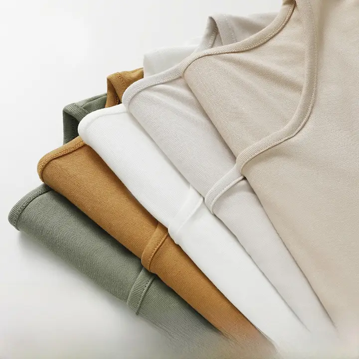 大きいサイズのモダール素材 半袖Tシャツ【夏用・深めのネックライン・薄手】