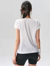 女性用スポーツショートスリーブTシャツ【ゆったりフィット・速乾性・フィットネス・ランニング・ヨガ用】