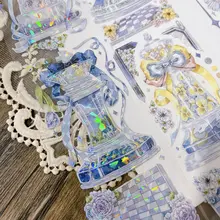 立体デザインの花と西洋チェスのデコレーションテープ【手帳用・背景素材】