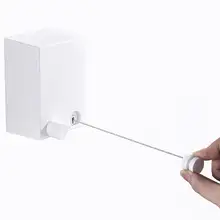 穴あけ不要の伸縮式室内干しロープ【不锈鋼素材・窓用・バルコニー使用可】