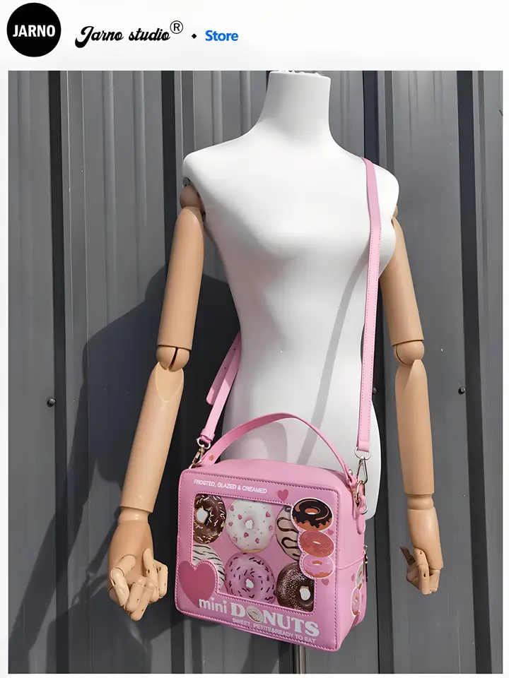 個性的で可愛いデザインのピンク手提げショルダーバッグ【夏用・女性向け】