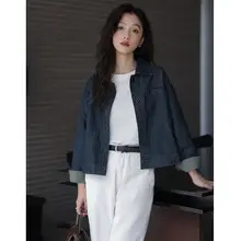 春にぴったりなデザインのデニムジャケット【高級感・ゆったりフィット・女性用】