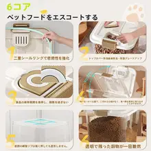 ペットフード保存容器【密閉式・防湿・スプーン付き・猫犬用】