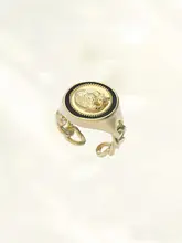 猫デザインのオープンフィンガーリング【レトロスタイル・ゴールドコーティング】