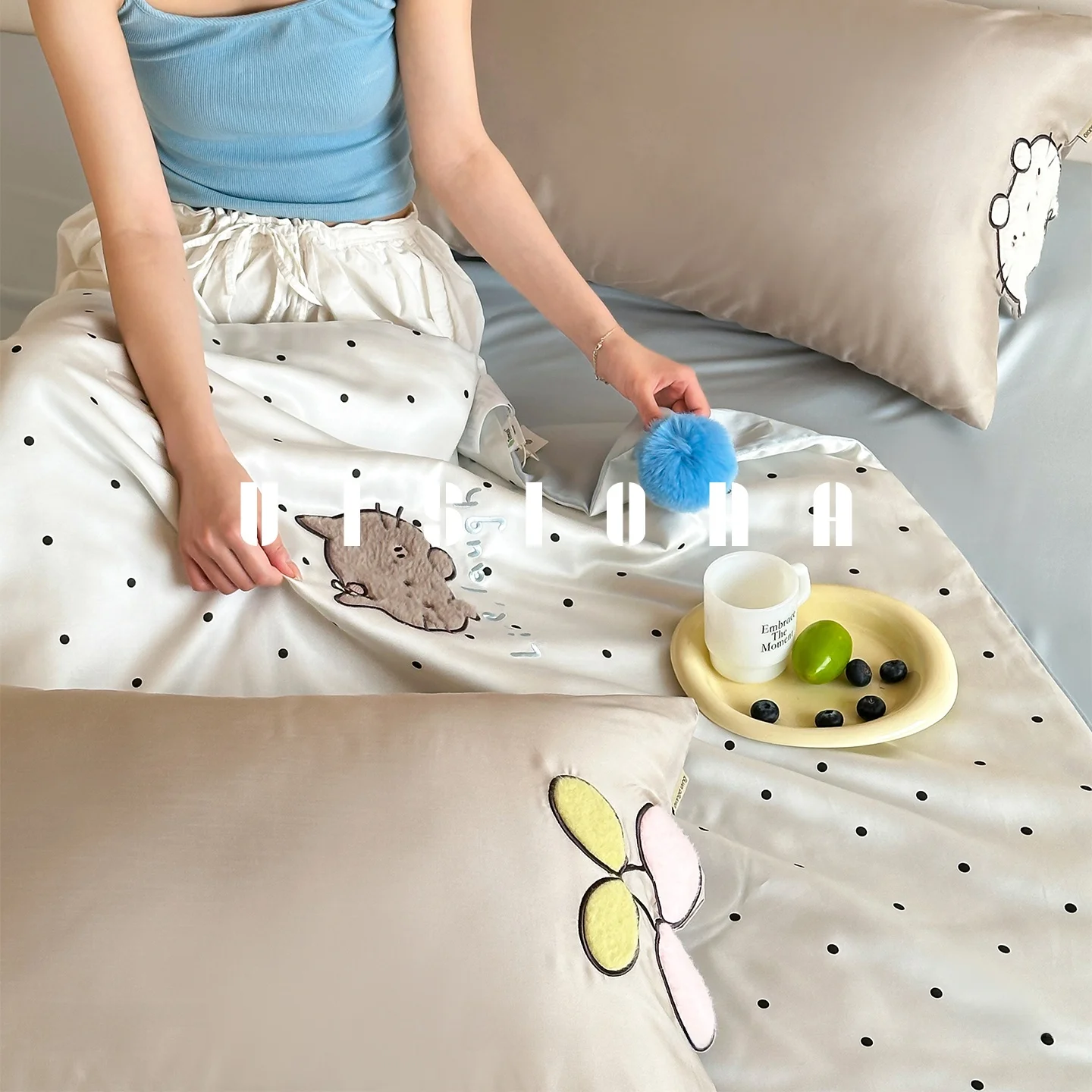 マカロンカラーの夏用天絲寝具セット：通気性と親肤性を重視した涼しい夏の寝具選定