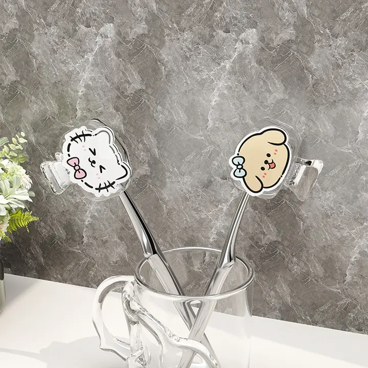 アクリル製 旅行用歯ブラシ収納ホルダー【防塵カバー・可愛いデザイン・歯ブラシキャップ】