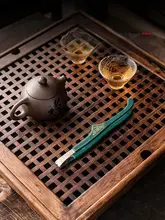 シリコン製 ステンレス 茶夹【功夫茶具用・茶葉用・ピンセット式】