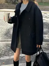 復古風デザインのダブルボタンウールコート【クラシック・フラップカラー】