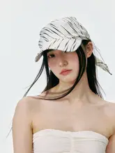 ストライプとドットのバンダナキャップ【春夏用・トレンドデザイン・紫外線カット】