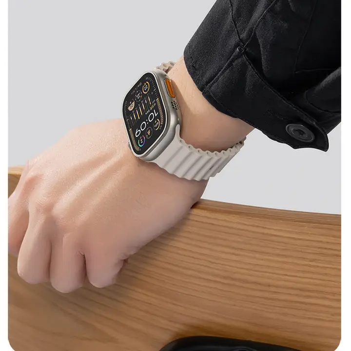 ウォッチバンド Apple Watch用 シリコン フルオロラバー スポーツ オーシャンスタイル 耐水 ユニセックス