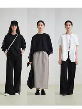 メリノウールコットン使用の軽量スポーツパーカー【バイカラー・アウター・ワイドパンツ・スカート】（セットアップ対応）