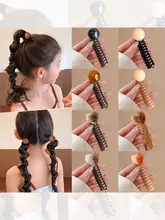 レトロな電話線風ヘアゴム【編み込み・ポニーテール用・バブルボトルデザイン】（セットアップ対応）