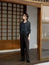 秋冬用ストレートパンツ【ウエストゴム・カジュアル・ブラウン】