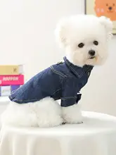 春秋用 おしゃれなデニムシャツ【犬用・トレンド・小型犬対応】（セットアップ対応）