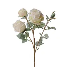 フェイクフラワー 月季の花 レトロ リビング ダイニングテーブル 装飾 花 紫