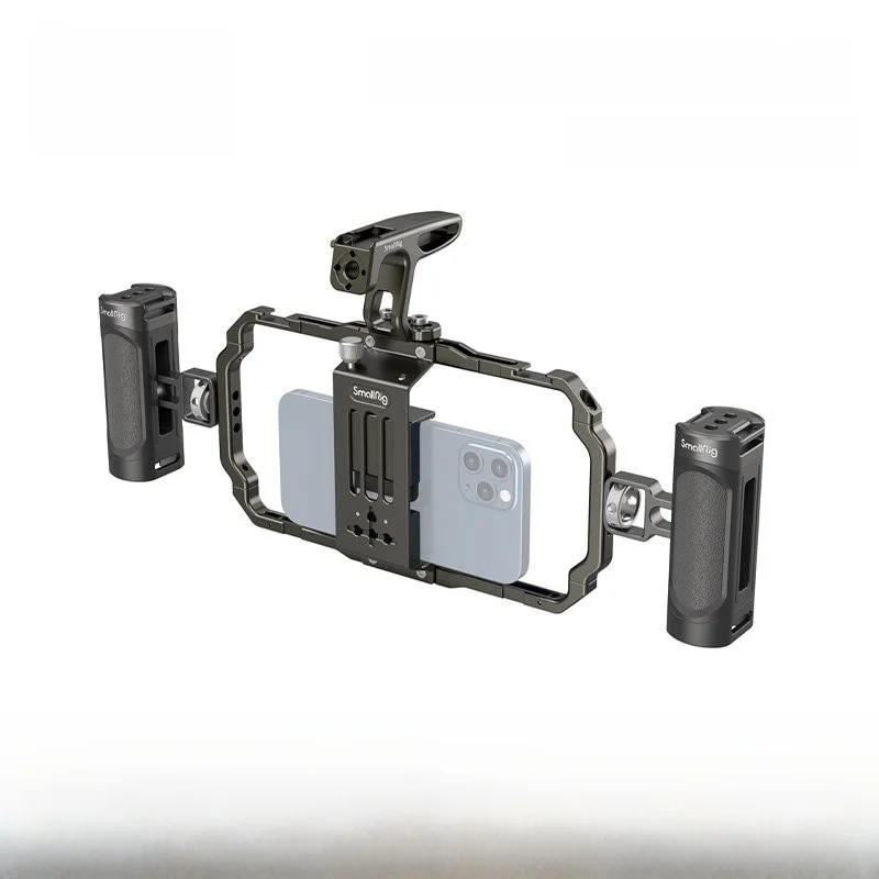 スマホ用ダブルハンド撮影キット：ウサギ型グリップと三脚で安定した撮影を実現