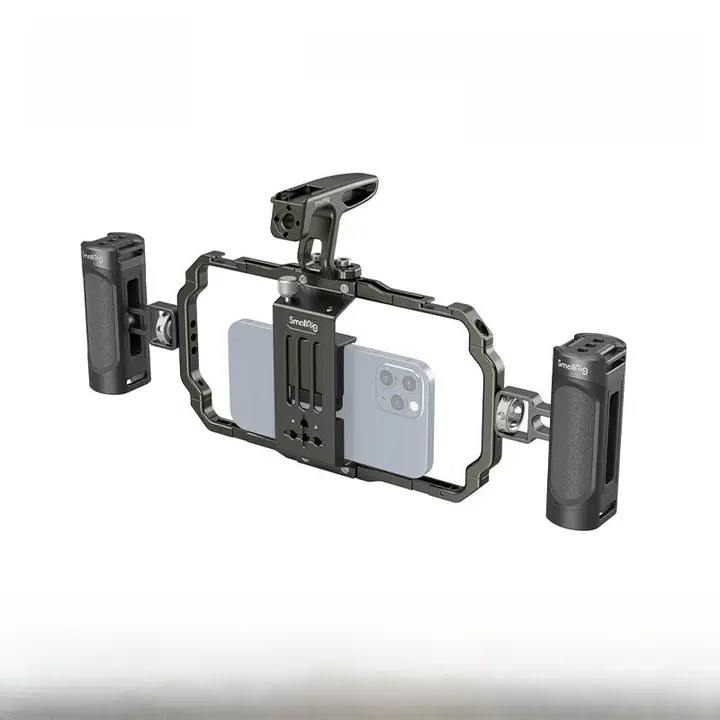 スマホ用ダブルハンド撮影キット【ウサギ型グリップ・iPhone、Android対応・三脚付き・Bluetoothリモコン】（セットアップ対応）