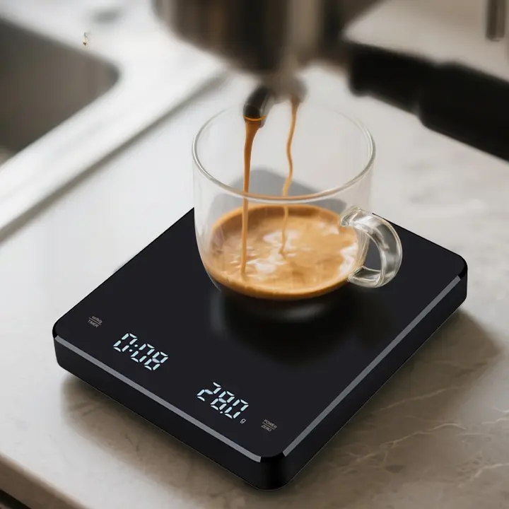 高精度エスプレッソ用電子スケール【コーヒー豆計量・自動タイマー機能】