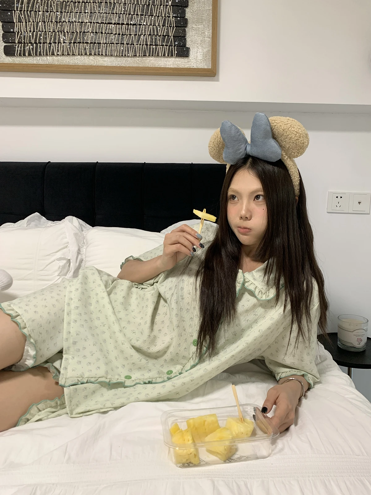 小清新フラワープリントのワンピース風パジャマ：夏用涼感パジャマの実用性と素材特性