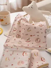 可愛らしい木馬デザインの子供用コットンハンドタオル【六層フリース・吸水性・極上の柔らかさ】（セットアップ対応）