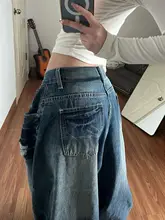 体型を美しく見せる！ブルーのゆったりワイドジーンズ【大きいサイズ・女性用・梨型体型対応】