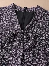 秋用ファッションパールプリントシフォンシャツワンピース【エレガントなデザイン・インナー付き】（セットアップ対応）