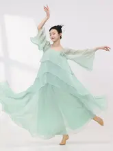 女性用古典舞踊衣装【中国風・緑色・軽やかなシフォン素材・演出用上着】