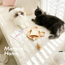 滑り止め付きのシンプルな純棉窓台クッション【オールシーズン対応・ウォッシャブル】