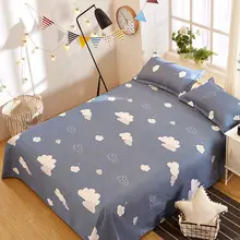 春秋用水洗棉ベッドシーツ【シングルサイズ・学生寮向け・清新デザイン】（セットアップ対応）