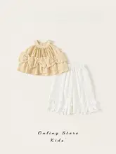 女児用おしゃれな夏の2点セット【デザイン衣服・トレンド】（セットアップ対応）