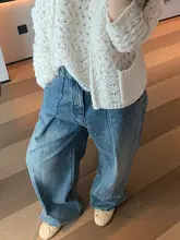 ホワイトウォッシュデザインのデニムパンツ【春夏用・フリップヘム・女性用】