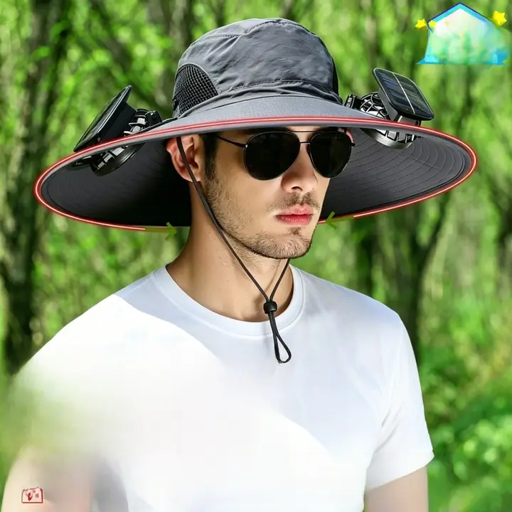 日除け機能付きファンキャップ【男性用・アウトドア・防水・UVカット・多機能】