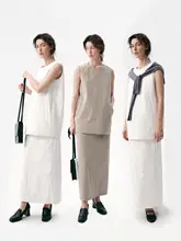 中高腰ストレートデニムスカート【後ろスリット・着こなしやすい】