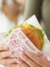 三角形使い捨て紙袋【厚手・サンドイッチ・ハンバーガー用・防油・食品用・クラフト紙】