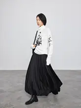 極上の柔らかさ！花苞デザインのロングスカート【シワ加工・フレアシルエット】