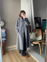 グレーキャメルウールのリバーシブルコート【中長丈・女性用・高級感】