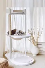 キャットタワー ベッド一体型 カプセル型 サイザル麻 シンプル おしゃれ ホワイト 猫用 「limolimo」