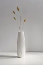 モダンシンプルな陶器製花瓶【高級感あり・リビング用・フラワーアレンジメント・水耕栽培対応】