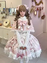 甘美なデザインの秋冬用ピンクサロペットスカート【キャットモチーフ・フリル・肩掛け付き】（セットアップ対応）