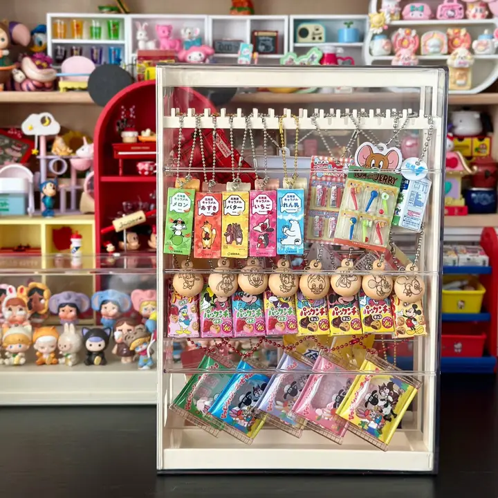 フィギュア用収納ボックス【デスク整理・鍵掛け・引き出し式・絡まり防止】