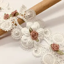 1メートルの高級手作りビーズレースリボン【DIY服装用・両面仕様】