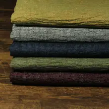 秋冬用の厚手リネンコットン生地ローブ【カラフルな織模様】