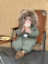 子供用 防水防風の暖かいスキーウェア【北欧風・可愛いデザイン・連体型】
（セットアップ対応）