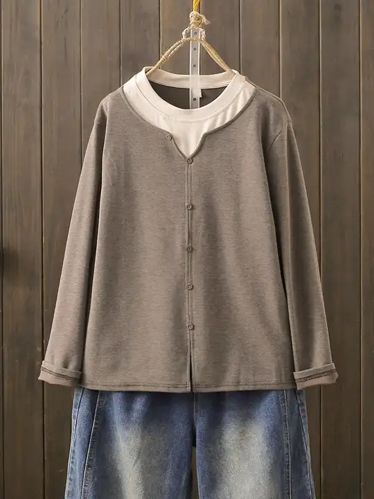 秋冬用 大きいサイズの長袖Tシャツ【裾隠しデザイン・女性用・インナーとして最適】（セットアップ対応）