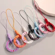 愛心リングスマホストラップ【防失くし・おしゃれ・手作り】