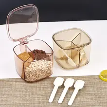 透明な調味料ボックス【キッチン用・一体型・多収納】（セットアップ対応）