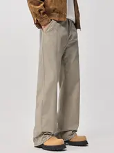 カジュアルストレートデニムパンツ【メンズ・秋用・ウォッシュ加工・ワイドレッグ】