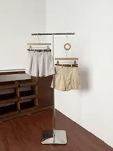 シンプルで着回し力抜群！A字デザインのハイウエストワイドショートパンツ【カジュアル・巻き縁・レディース】（セットアップ対応）