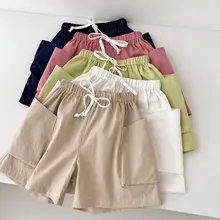 子供用コットンショートパンツ【男女兼用・カジュアル・ポケット付き・夏用】（セットアップ対応）