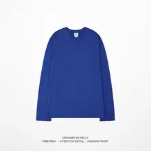 純綿の白い長袖Tシャツ【ユニセックス・秋用・ゆったりデザイン】
